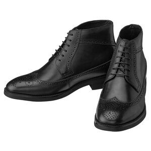 CALTO Men's Invisible 3.2" Height Increasing Elevator Wing Tip Brogue Boots 12